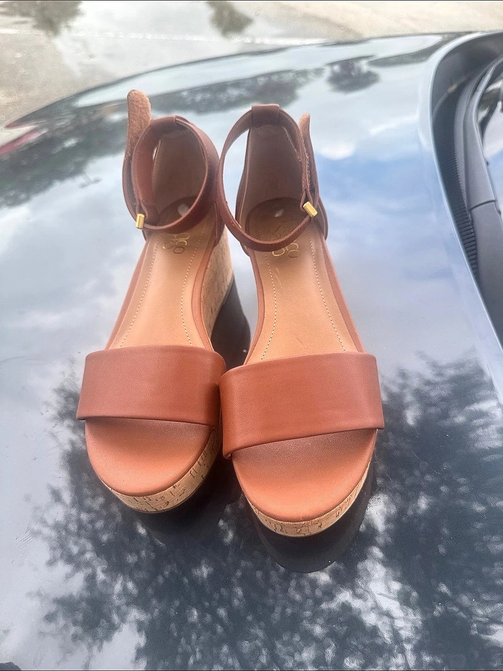Franco Sarto Taysha Ankle Strap Platform Wedge Sandal Taysha Brown Platform